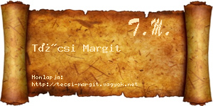 Técsi Margit névjegykártya